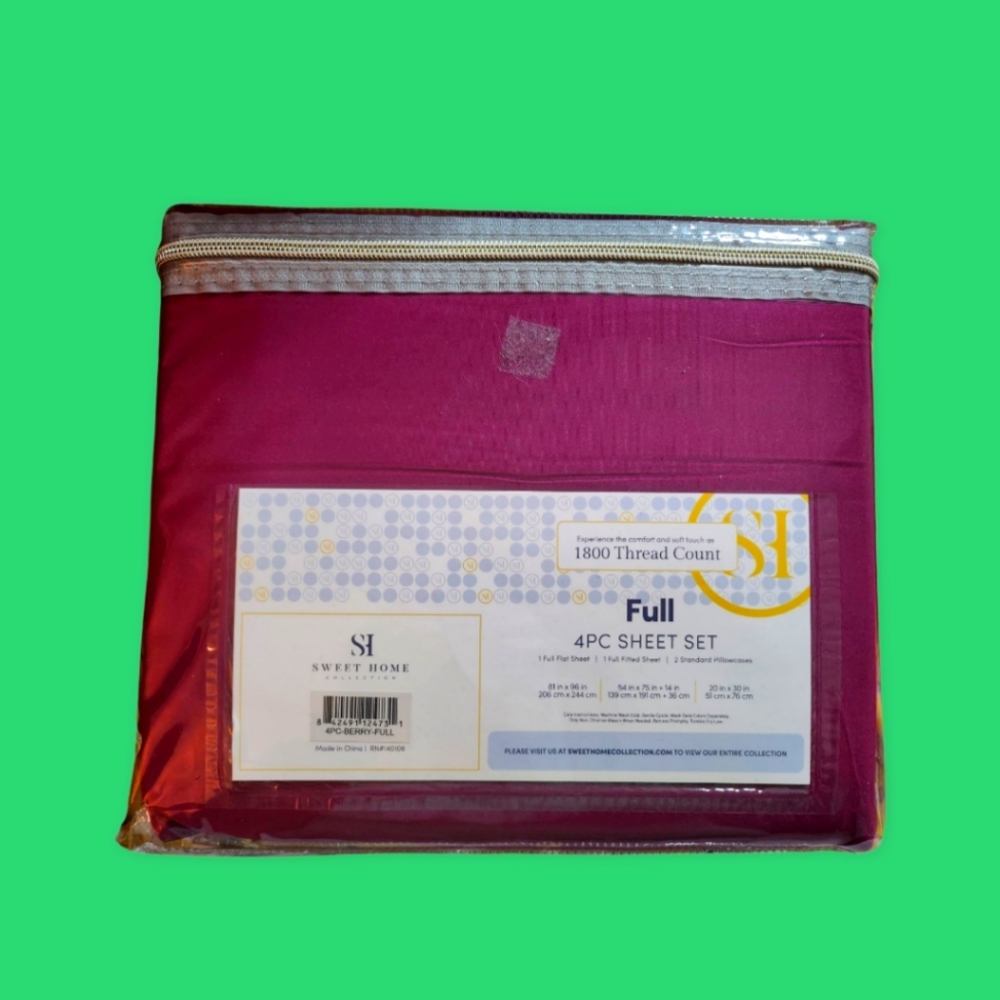 COPY - Sweet Home Full 4PC Sheet Set 1800 Thread Count